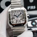 (TW ) Best Skeleton Cartier Santos Stainless Steel Watch For Men High End Replica
